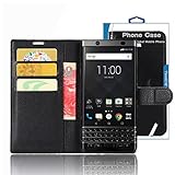 BlackBerry KEYone Case, TopACE Premium PU Protective Leather Case/Flip Case/Wallet Case for BlackBerry KEYone/Mercury (Black)