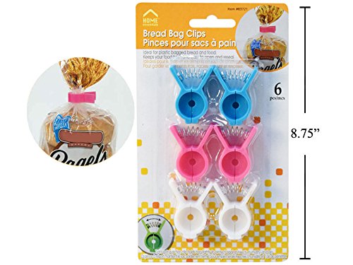 Click Here to See More Images 6 pc Bread Bag & Bagel Clips Sealer