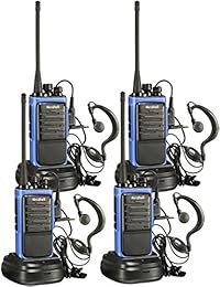 Arcshell Radios de dos vías de largo alcance recargables con auricular Paquete de 4 UHF 400-470 Mhz Walkie Talkies Batería de ión de litio y cargador incluidos
