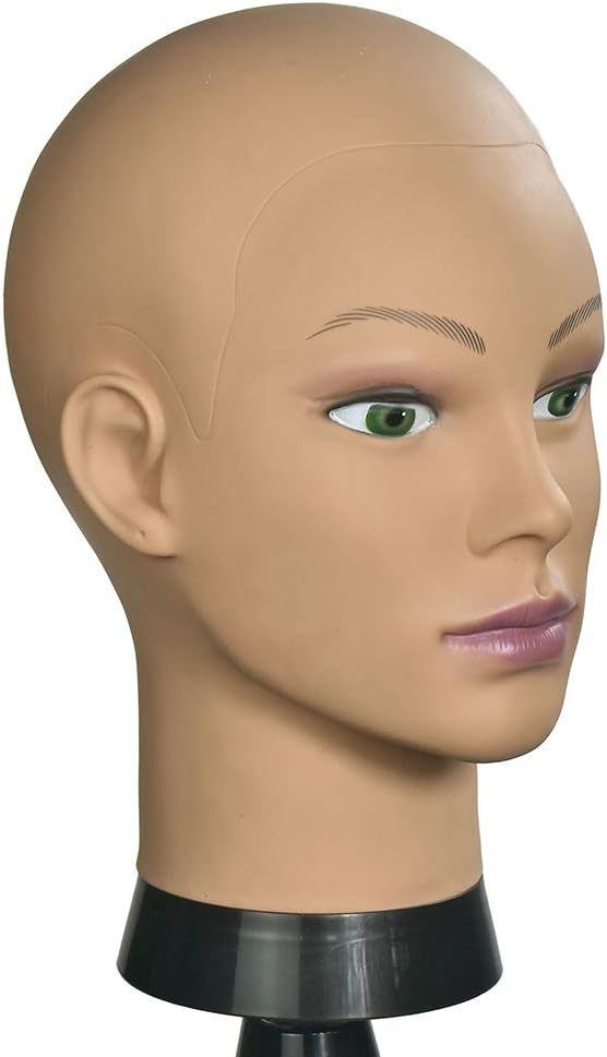 Afro Bald Female Training Head Cosmetology Mannequin Head for Wigs ...