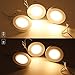 LED Under Cabinet Lighting Kit - 2Watt Warm White LED Puck Lights with UL-Listed Power Adapter for Closet, Kitchen Cabinet, Under Counter Lighting (Surface & Recessed Mount), 3Pcs