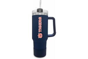 Campus Colors College & University 40 oz Travel Tumbler With Handle - Dual Option Lid With Straw - Vacuum Insulated Stainless