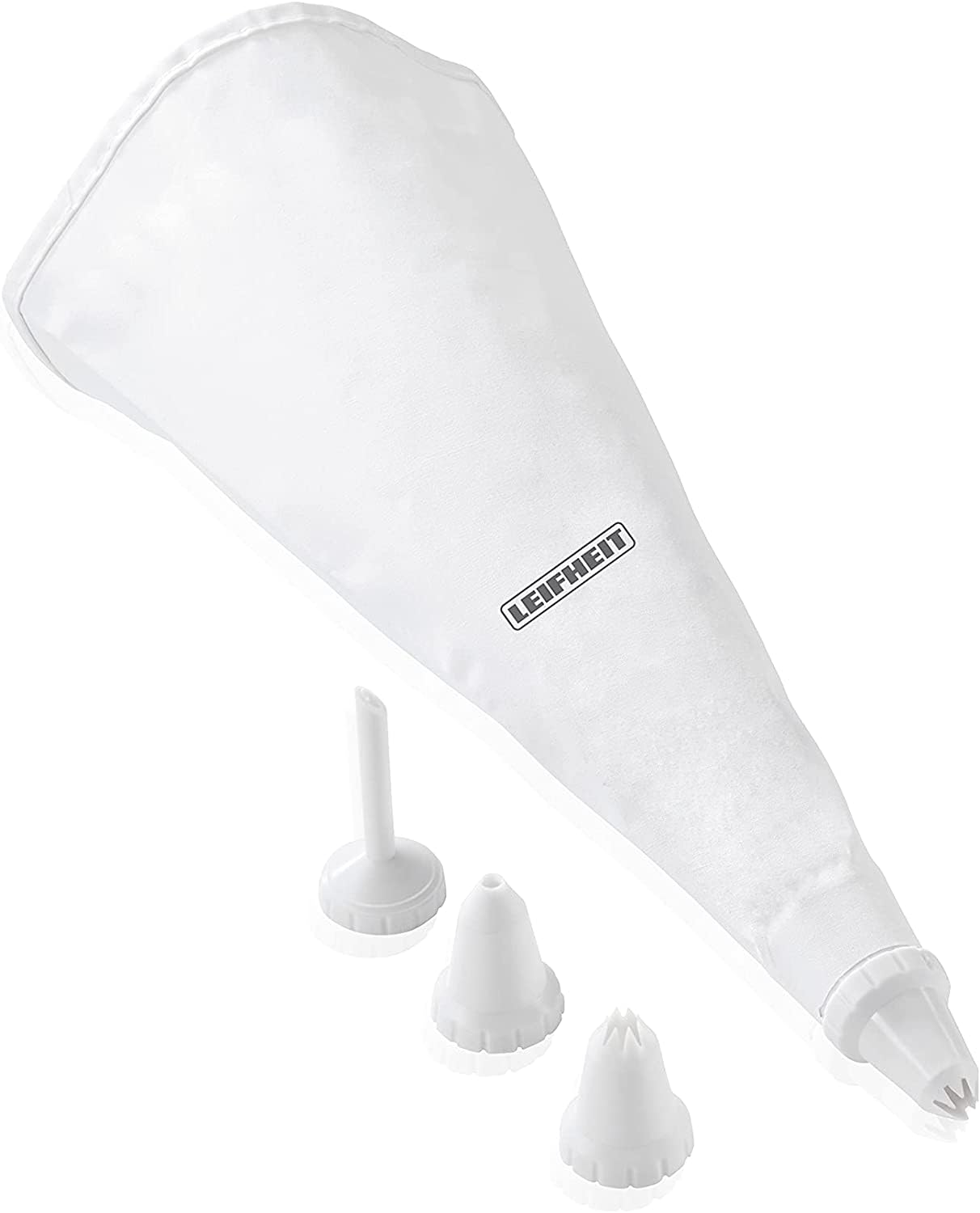 Leifheit Piping Bag and Nozzle Set, Garnishing Icing Bag, 4 Icing Nozzles, Easy Cake Decorating, Piping Bag, Kitchen