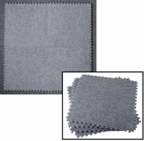 4pc EVA Interlocking Puzzle Mats - 18"x18" - Choose from Cork or Carpeted