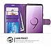 ERAGLOW Wallet Case Compatible with Samsung Galaxy S9, Purple, Card Slots & Kickstand