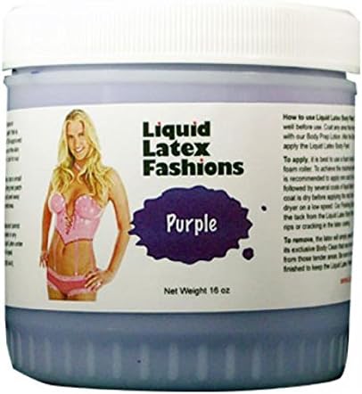 Liquid Latex Fashions Ammonia-Free Body Paint, Purple, 16-Ounce Jar