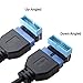 JSER USB 3.0 20pin Male to Female Extension Adapter Down Angled 90 Degree Compatible for Motherboard Mainboard