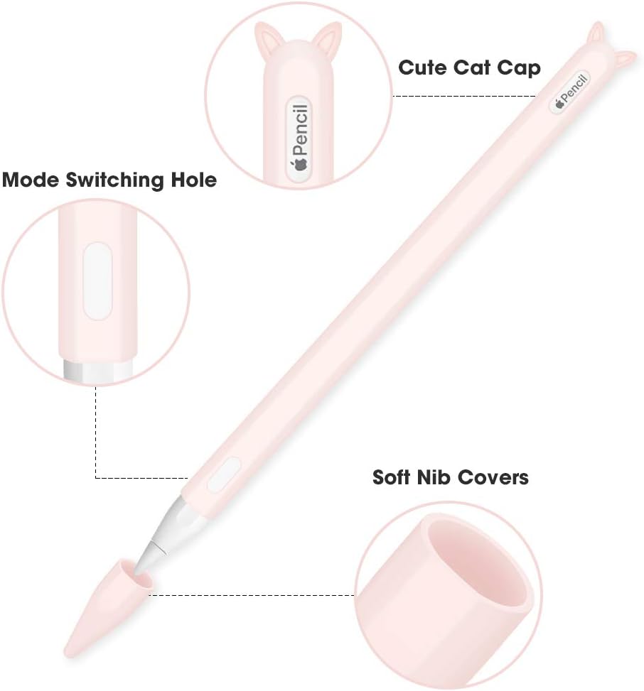 2 Pack Silicone Case Compatible with Apple Pencil 2nd Generation Case Cover Holder Accessories Beautiful Soft Pen Pen Grip Grip Sleeve and Pen Tip Protective Case - Image 4
