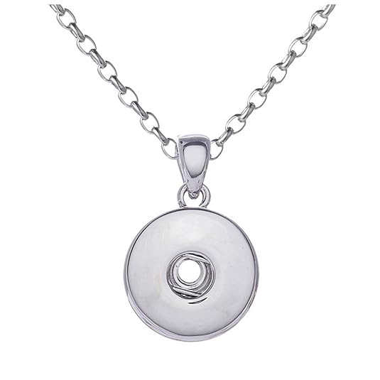 Morella Damen Halskette Edelstahl 50 cm oder 70 cm mit Click-Button Träger für Click-Button Druckknöpfe in Samtbeutel