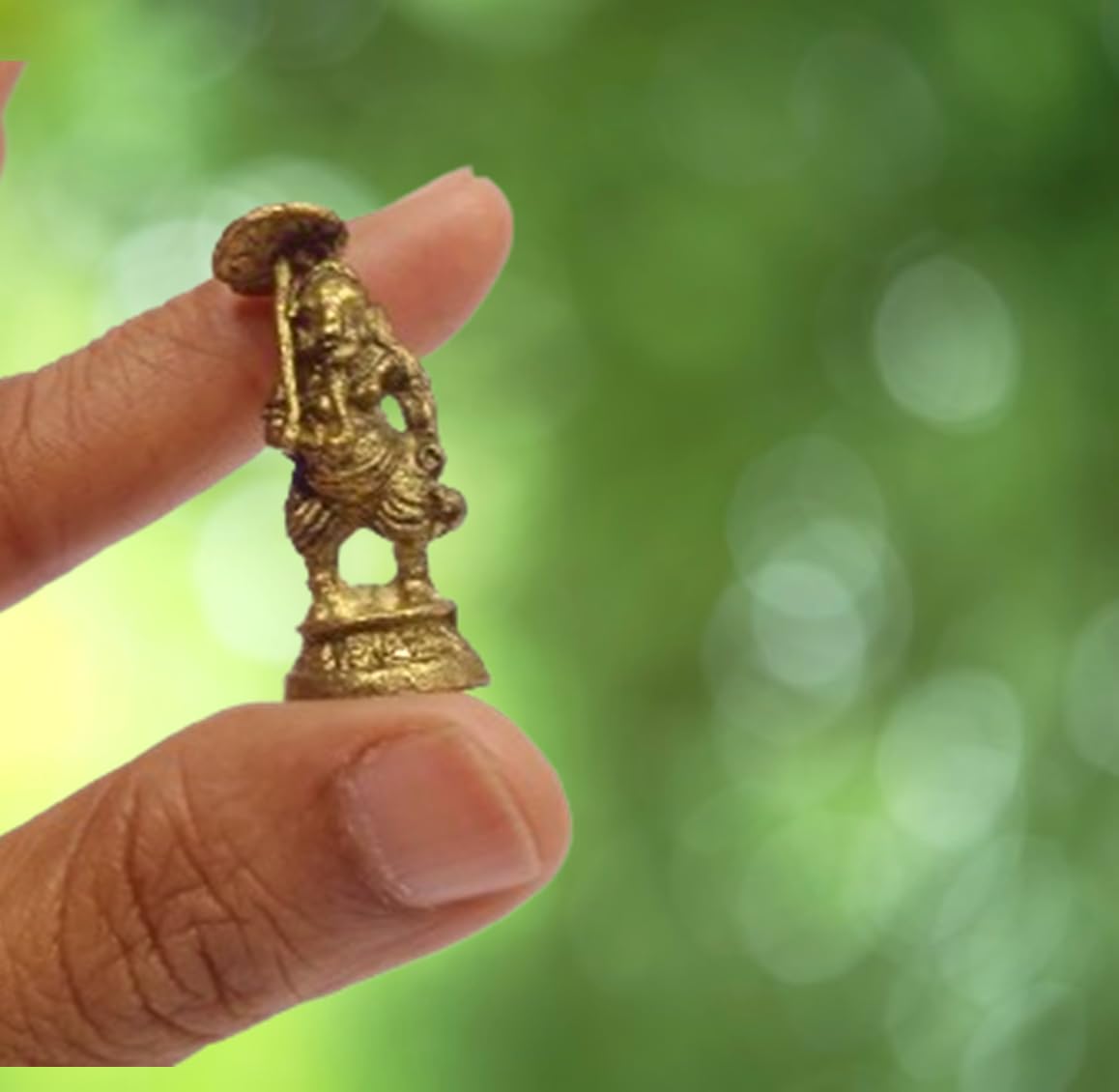 Purpledip Rare Miniature Statue Chhatra Ganesha Under Canopy, Unique Collectible Gift (11401)