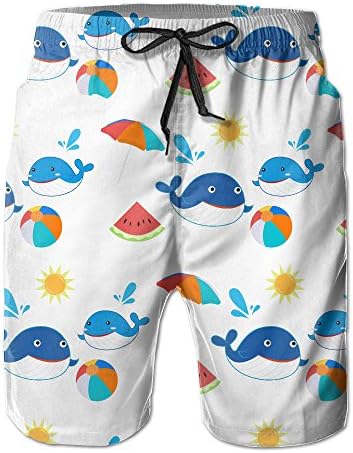 Dolphin Watermelon Ball Sun Print Male Surf Quickly Drying Beachwear With Pocket