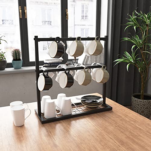OROPY Coffee Mug Holder Stand, 2 Tier Countertop Mug Tree Holder Rack