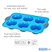 Crystal Bake SteelRim Silicone Muffin & Cupcake Baking Pan - 6 Cup - Blue