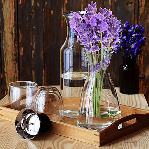 Glass Pitcher, OAMCEG 50 Ounces Glass Water Jug/Carafe with Drip-Free Stainless Steel Lid - Great for Homemade Beverage/Iced Tea/Milk/Coffee/Serving Wine - Thumbnail 5
