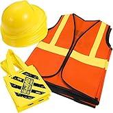 SATINIOR 24 Pcs Construction Dress up Supplies Kids Costume Including Tote Bag Vest Construction Hat for Kids Age 3-8