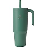 REDUCE Chiller Vacuum Insulated 40 oz Tumbler with Spill-Proof Silicone Straw - Sustainable Tritan Lid with Water Intake Markers - Soft Sit Base Travel Mug - Dishwasher Safe - Alpine