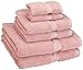 Superior Egyptian Cotton Pile 6 Piece Towel Set, Includes 2 Bath, 2 Hand, 2 Face Towels/Washcloths, Ultra Soft Luxury Towels, Thick Plush Essentials, Guest Bath, Spa, Hotel Bathroom, Tea Rose