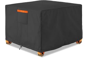 Dalema Square Fire Pit Cover,Outdoor 600D Heavy Duty Waterproof Tear-Resistant 30-32 Inch Firepit Covers,Patio Weatherproof Fire Table Cover,Black 32"x24".