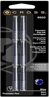 Cross Fountain Pen Refill Blue 6 Cartridges Official Packaging view 3