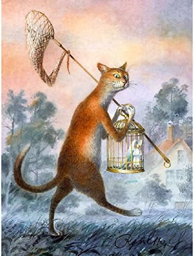 DIY Digital Oil Painting Kit Paint By Numbers On Canvas Cat Home Decor Wall Art