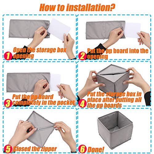 Mebbay Foldable Cloth Storage Box, Closet Dresser Drawer Organizer Divider Set, Cube Basket Bins Containers for Underwear, Bras, Socks, Ties, Lingerie Clothing