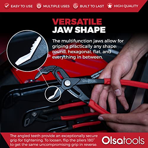 Olsa Tools Groove Joint Pliers Set (3pc) Quick Adjust Water Pump