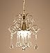 Garwarm Mini Style K9 Clear Crystal Chandeliers, Ceiling Lights,Crystal Pendant Light,Ceiling Light Fixtures for Living Room Bedroom Restaurant Porch Chandelier,1-Light,Champagne