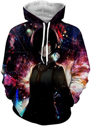 DreamAndReality Unisex Hoodies Tokyo Ghouls Ken Kaneki 3D Print Pullover Sportswear Sweatshirt Tops 227
