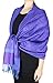 Peach Couture Double Layer Hues of Purple Jacquard Paisley Pashmina Feel Shawl