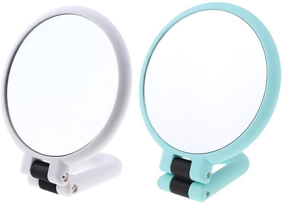 ZQJSC Hogar Espejo de Doble Cara Held Normal y 15 aumentos de la Mano