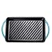 Enameled Cast-Iron Rectangular Grill Pan with Ridges, Oven Safe, Non-Stick Coating, Loop Handles, 9.5
