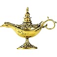 Vintage Aladdin Genie Lamp Brooch Pin for Women Girls Fashion Gold Toned Unique Crafts Lapel Pins Dress Accessories Birthday Christmas Party Jewelry