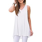 AWULIFFAN Women's Summer Sleeveless V-Neck T-Shirt Tunic Tops Blouse Shirts