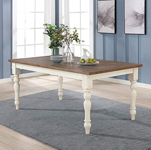 Roundhill Furniture Prato 7-Piece Dining Table Set with Cross Back