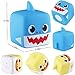 Tinabless Sharks Light Up Bath Toys, Flashing Color in Water & Spray Water Rubber Floating Set for Kids Babies and Toddlers Bathtub Bathroom Shower Games Swimming Pool Party (2 Packs)