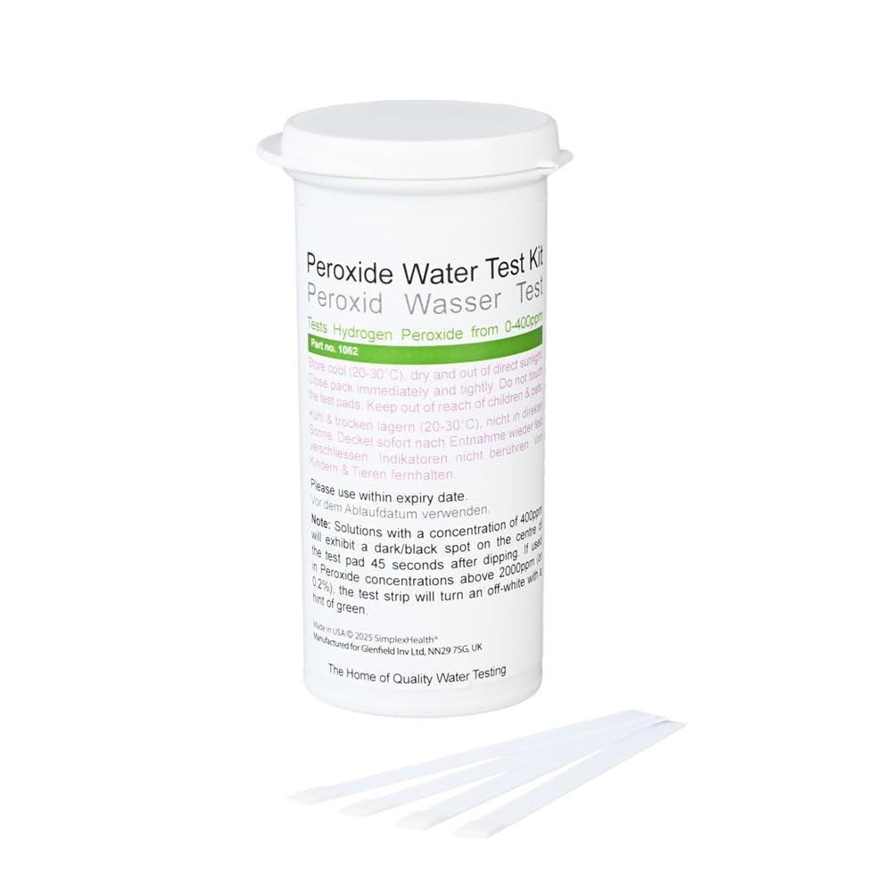 Simplexhealth Peroxide Water Test Strips 0-400ppm (50 test Strips)
