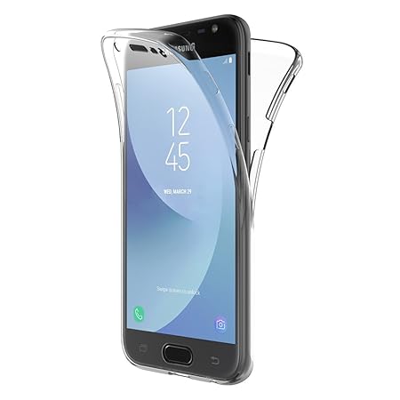 AICEK Samsung Galaxy J3 2017 Hülle, 360°Full Body Transparent Silikon Schutzhülle für Samsung J3 2017 Case Crystal Clear Durc