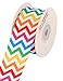 LaRibbons 1-1/2 inch Wide Chervon Zigzag Printed Grosgrain Ribbon by 10 Yard Spool (008 Rainbow)