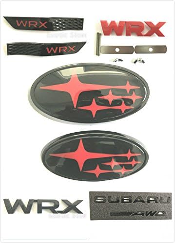 Exotic store Complete Kit 2015 2016 2017 Replacement Fender Grille Star Limited Trunk Black "WRX" Fender Badge Emblem For Subaru Impreza WRX STI Fender Emblem Badge (Red)