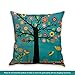 laime Throw Pillow Covers Natural Pattern Decorative Pillowcases 18x18inch (4 Pieces Set) Pillow Cases Home Car Decorative Trees and Birds
