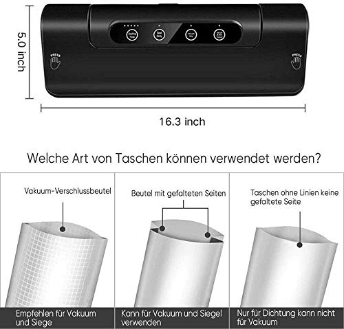 LKNJLL Vakuumierer Maschine, automatische Luftdichtsystem Lebensmittel Sealer for Food Saver – Bild 3