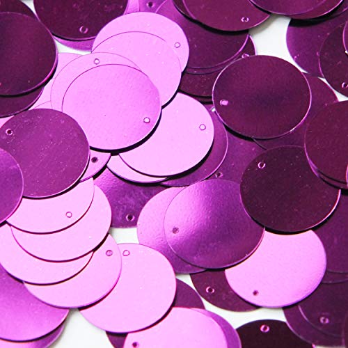 18mm Sequins Top Hole Bright Violet Purple Metallic. Couture Paillettes. Made in USA