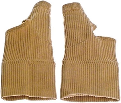 DMTRADE Professional Thumb Hand Wrist Support Gel Gloves Support Arthritis Compression Raynaud Beige