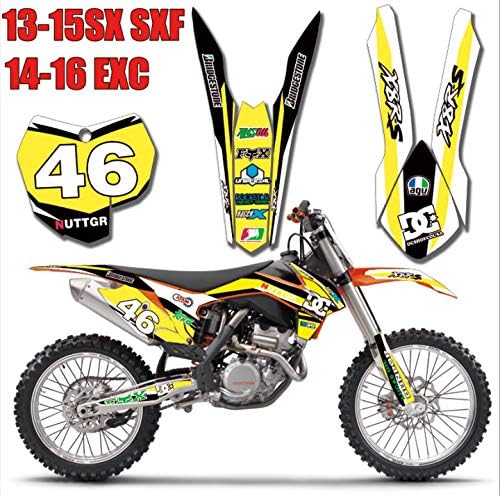 3M Customized Motorcycle Bike Team Graphics Stickers Background Decals for KTM 125 200 250 300 450 500 EXC XCW XCF XCFW EXCF 2014 2015 2016 (TZ-KTM-SX35-14)