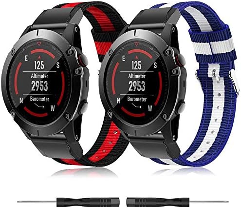 TOPsic Fenix 6X Correa, Nylón Deportivo Pulsera 26mm Easy Fit Banda Reemplazo Correas para Fenix 6X/Fenix 6X Pro/Fenix 5X/Fenix 5X Plus/Fenix 3/Fenix ...