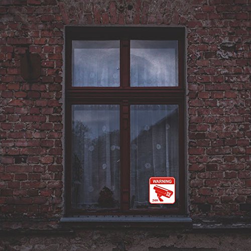 Video Surveillance Warning Stickers – [PACK OF 10] Security Camera Decals – CCTV Vinyl & Weatherproof Signs for Burglary & Theft Prevention – No Trespassing, 24 Hour Alarm, 4 x 4 Inches - Thumbnail 3
