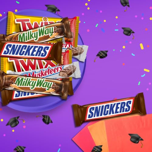 SNICKERS, TWIX, MILKY WAY & 3 MUSKETEERS INDIVIDUALLY WRAPPED VARIETY PACK FULL SIZE MILK CHOCOLATE CANDY BARS BULK ASSORTMENT, 33.31 OZ, 18 BARS