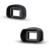 JJC 2 Types Viewfinder Eyecup Eyepiece for Canon 7D Mark II 5D Mark III IV 5Ds 1D Mark III IV 1Dx Mark II III 1Ds Mark III, Soft Long Design + Orignal Eyeshape Replaces Canon Eg Eye Cup