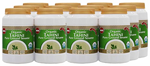 Baron's Kosher USDA Organic Pure Ground Sesame Tahini 16-ounce Jars (Pack of 12)