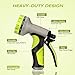 VicTsing 2nd Version Garden Hose Nozzle, 9 Patterns Heavy-Duty Spray Nozzle with 10 Washers, High Pressure and Slip Resistant TPR Cover for Garden Life